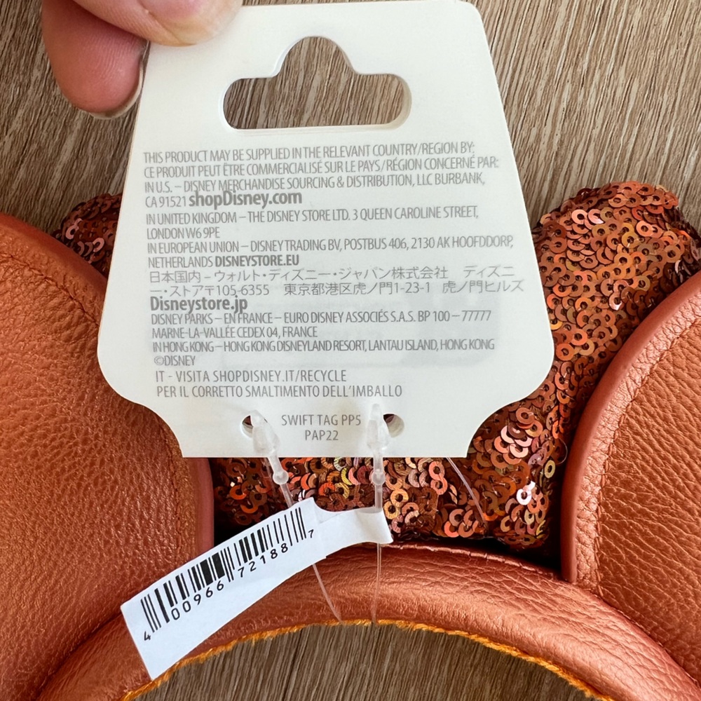 Disney Orange Sequin Minnie Mouse Ears Headband - Picture 5 of 5